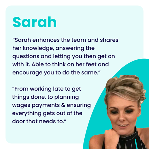 Sarah's feedback