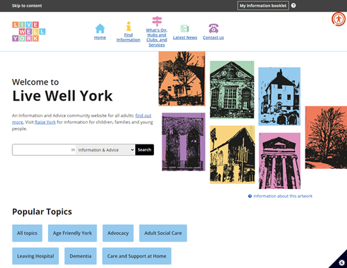 Screenshot of Live Well York Homepage